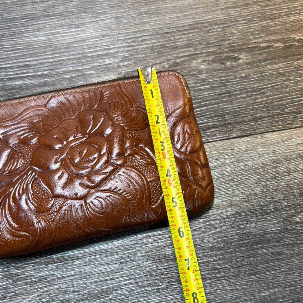 Patricia Nash Brown Leather Wristlet - Picture 5 of 5